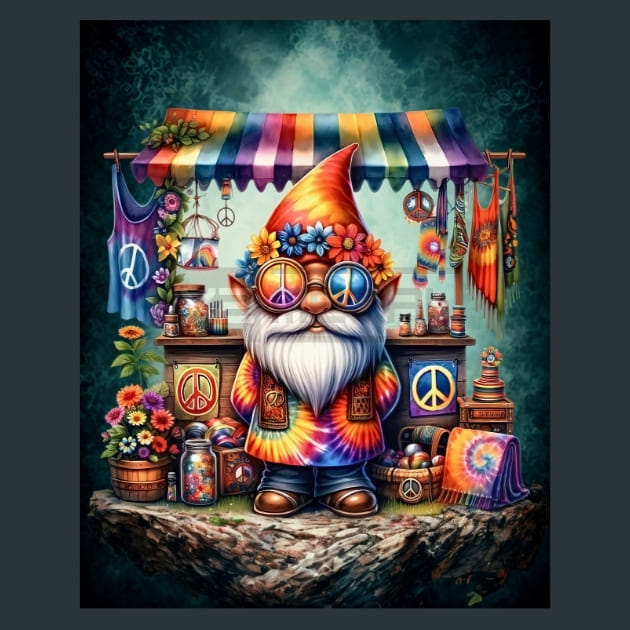 Tie Dye Gnomes 3 Metal Wall Art and Desktop Mouse Pad by X2Metal