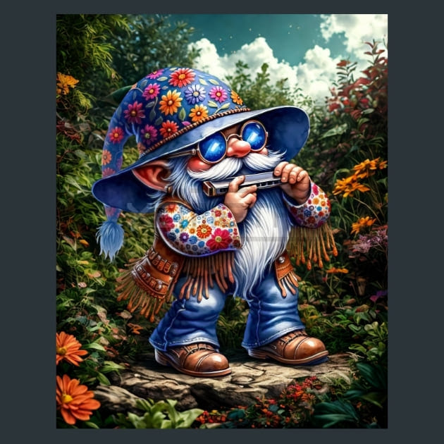 Tie Dye Gnomes 6 Metal Wall Art and Desktop Mouse Pad by X2Metal