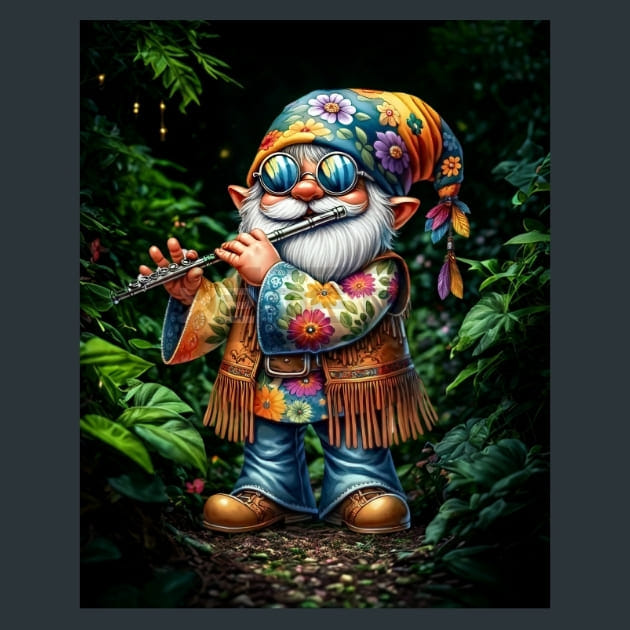Tie Dye Gnomes 7 Metal Wall Art and Desktop Mouse Pad by X2Metal