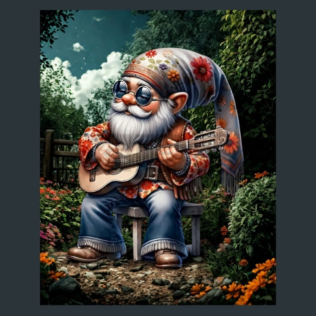 Tie Dye Gnomes 8 Metal Wall Art and Desktop Mouse Pad by X2Metal