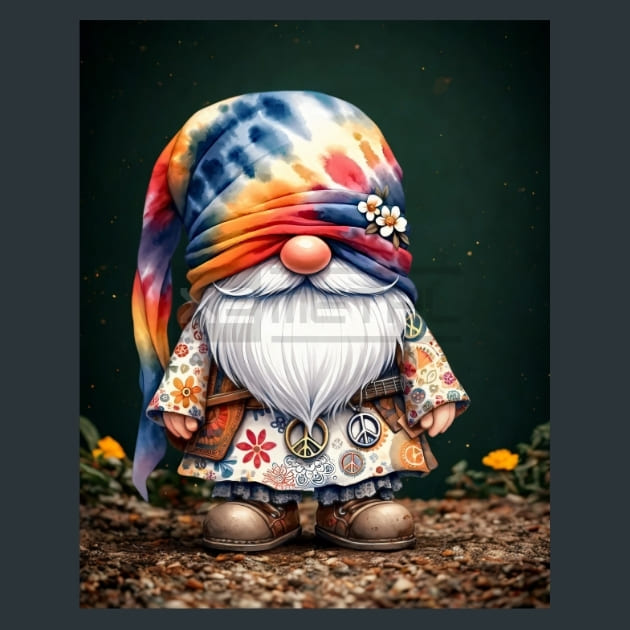Tie DyeGnomes 23 Metal Wall Art and Desktop Mouse Pad by X2Metal