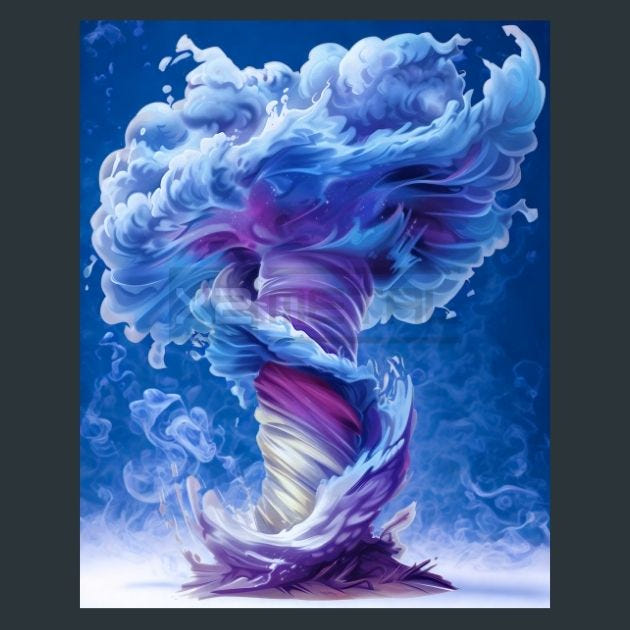 Tornado 5 Metal Wall Art and Desktop Mouse Pad by X2Metal