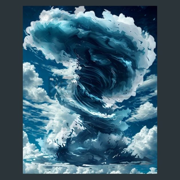 Tornado 9 Metal Wall Art and Desktop Mouse Pad by X2Metal
