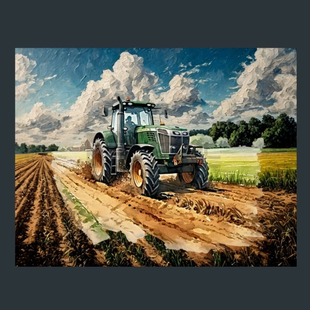 Tractor 7 Metal Wall Art and Desktop Mouse Pad by X2Metal