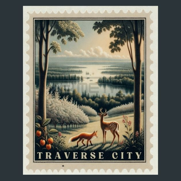 Traverse-City-Stamp-Metal-Prints