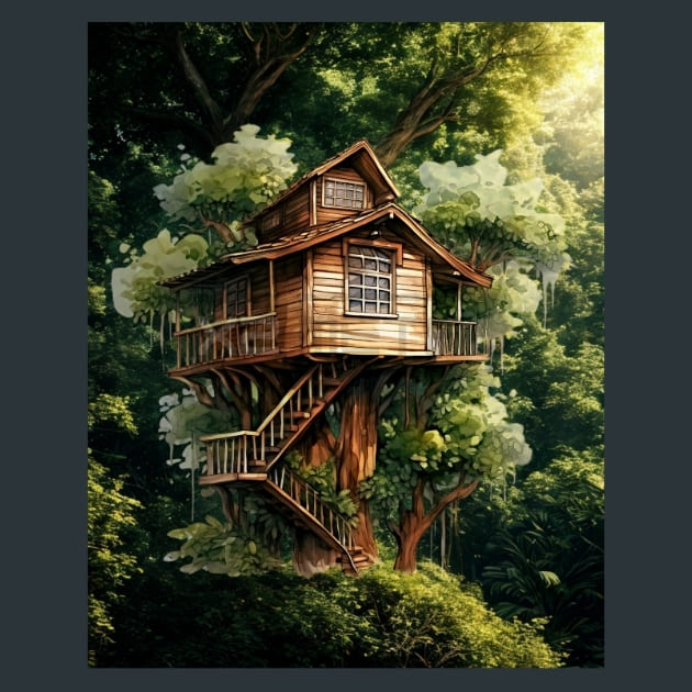 Tree-House-Tales 10 Metal Wall Art and Desktop Mouse Pad by X2Metal