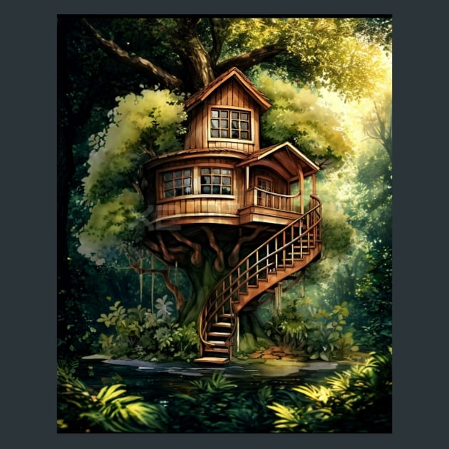 Tree-House-Tales 17 Metal Wall Art and Desktop Mouse Pad by X2Metal