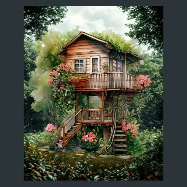 Tree-House-Tales 20 Metal Wall Art and Desktop Mouse Pad by X2Metal