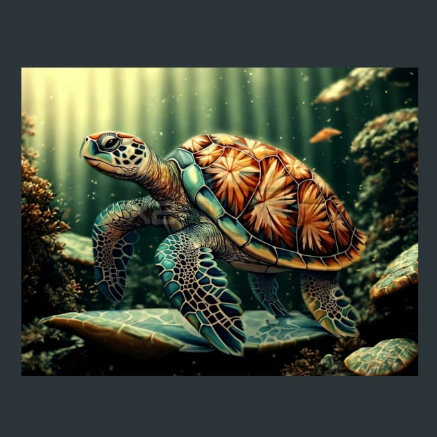 Tropical-Turtle-2-metal-prints-posters-mouse-pads