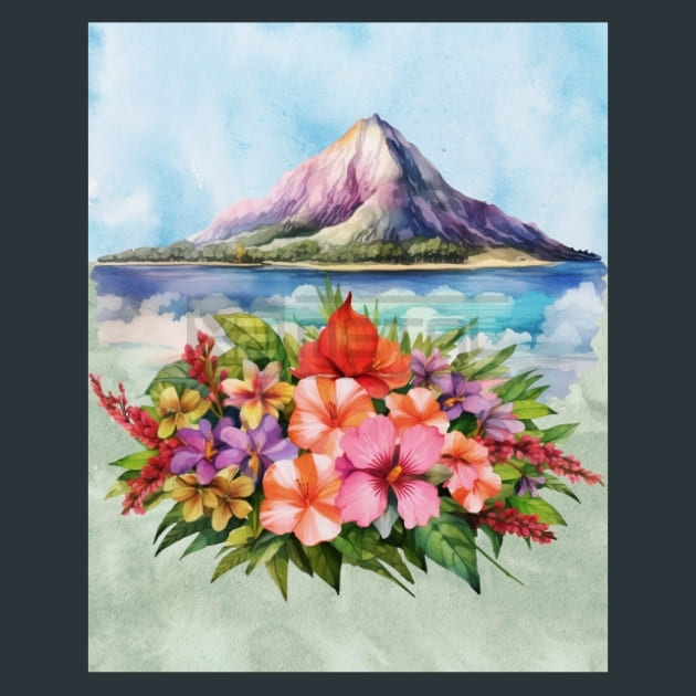 Tropical Aloha 49 Metal Wall Art and Desktop Mouse Pad by X2Metal