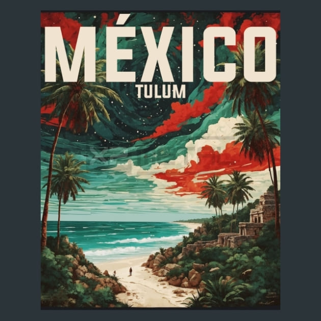 Tulum Mexico Metal Prints Posters and Mouse Pads