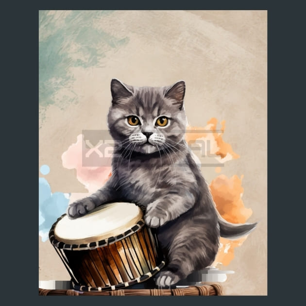 Twilight Howl Cat Metal Wall Art and Desktop Mouse Pad by X2Metal