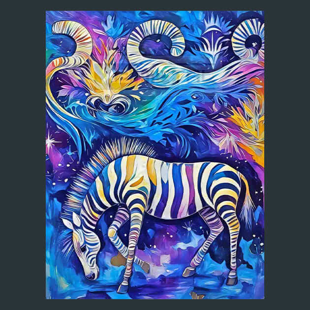 Twilight Zebra Stripes Metal Wall Art and Desktop Mouse Pad by X2Metal