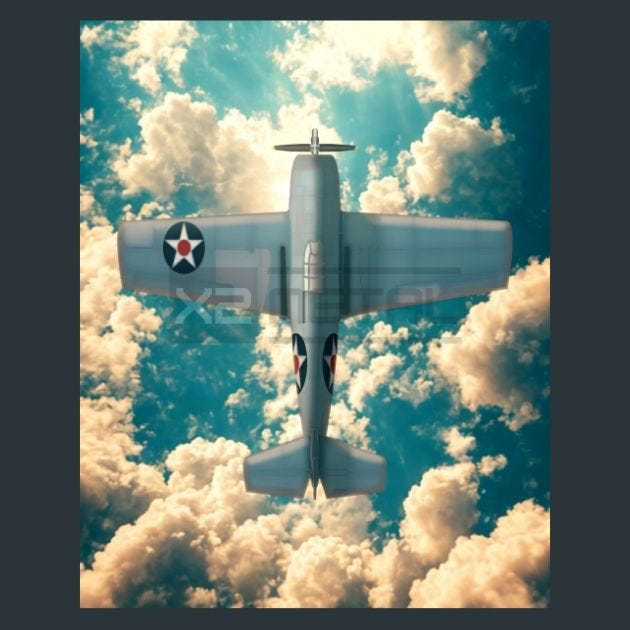 USA F4F-Wildcat Jet Metal Wall Art and Desktop Mouse Pad by X2Metal