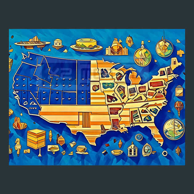 USA Diversity Map – Metal Print &amp; Mouse Pad | ChromaLuxe | Made in Iowa USA