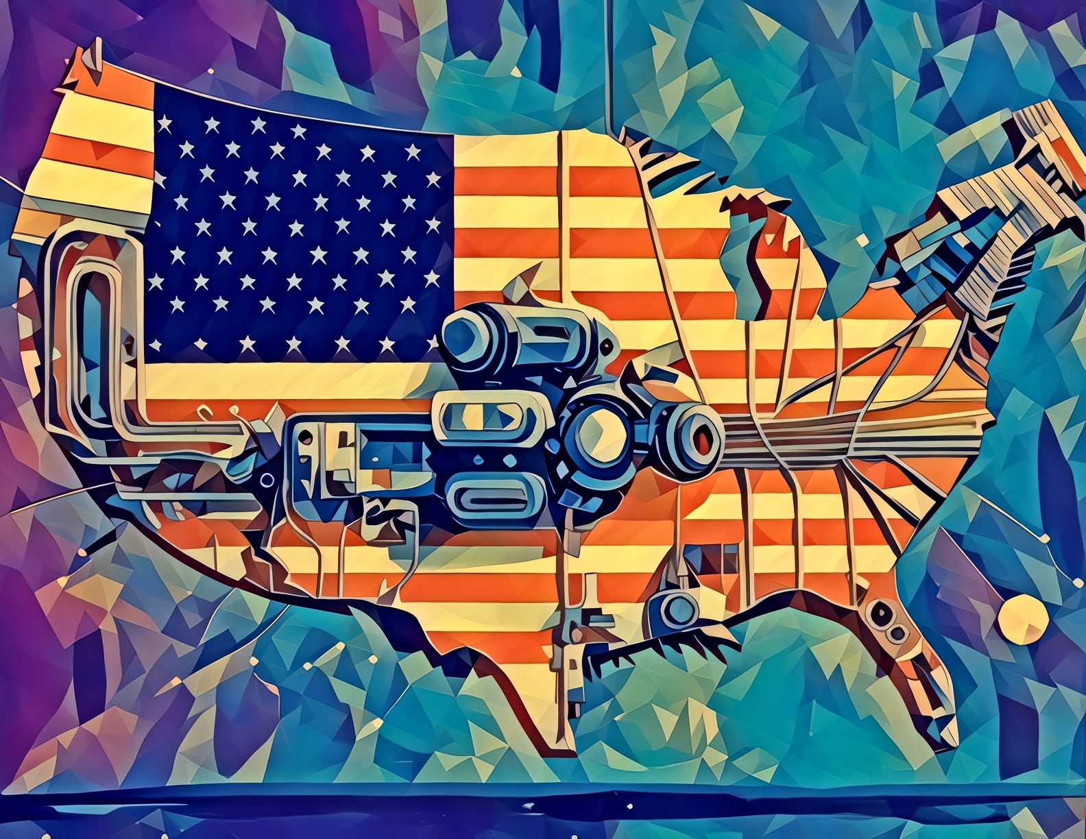 USA Map Metal Prints