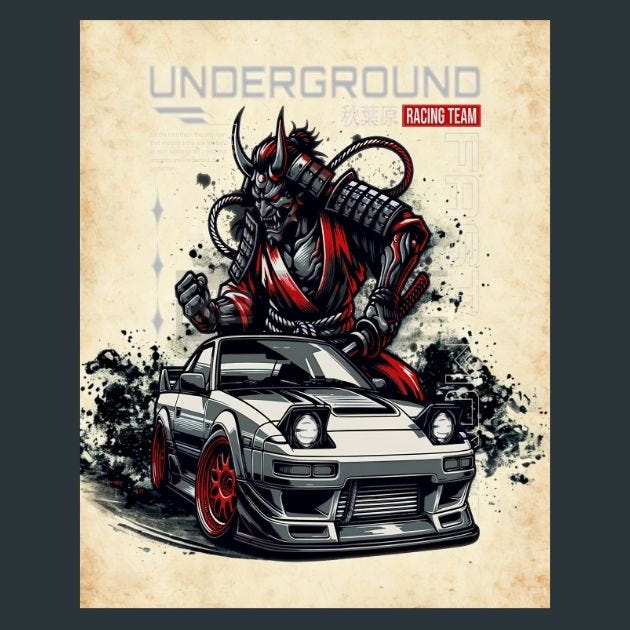 Underground-1-Japan-Samurai-Metal-Print