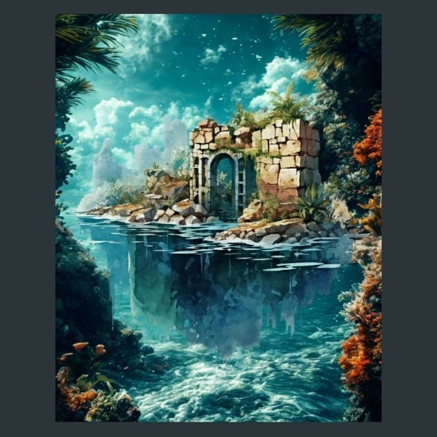 Underwater Ruin 15 – Metal Print &amp; Mouse Pad | ChromaLuxe | Made in Iowa USA