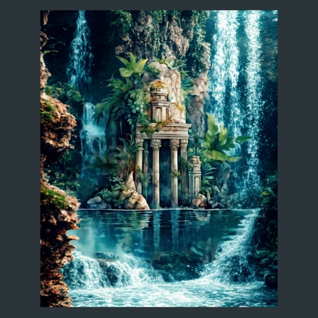 Underwater Ruin 26 Metal Wall Art and Desktop Mouse Pad by X2Metal