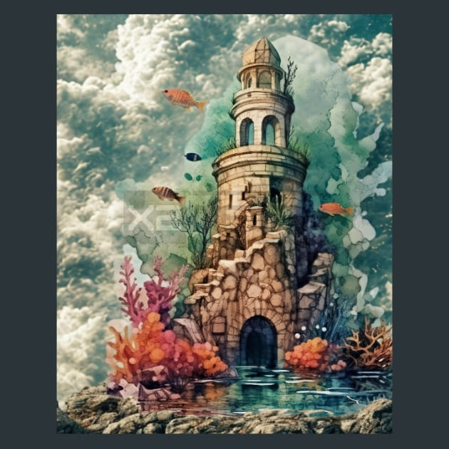 Underwater Ruin 4 – Metal Print &amp; Mouse Pad | ChromaLuxe | Made in Iowa USA