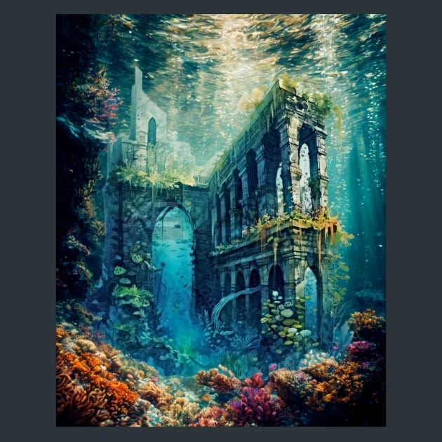 Underwater Ruin 9 – Metal Print &amp; Mouse Pad | ChromaLuxe | Made in Iowa USA