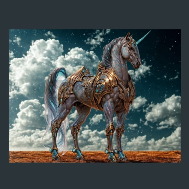 Unicorn Legends 12 Metal Wall Art and Desktop Mouse Pad by X2Metal