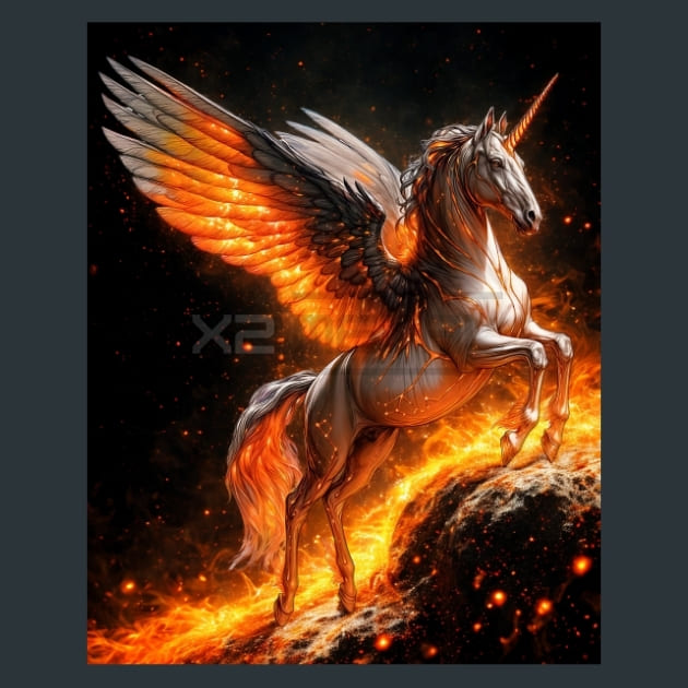 Unicorn Legends 19 Metal Wall Art and Desktop Mouse Pad by X2Metal