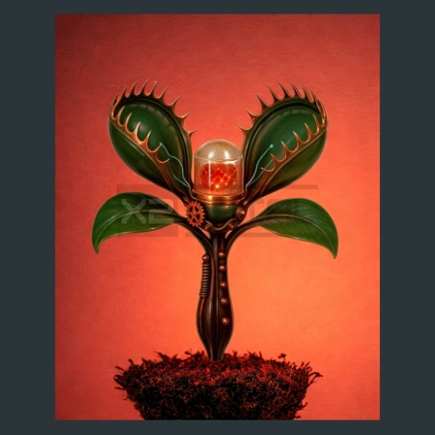 Venus_Flytrap-Steampunk_metal_prints_posters_mouse_pads