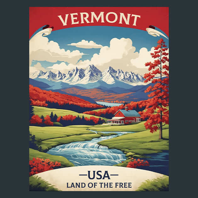 Vermont Metal Wall Art and Desktop Mouse Pad by X2Metal