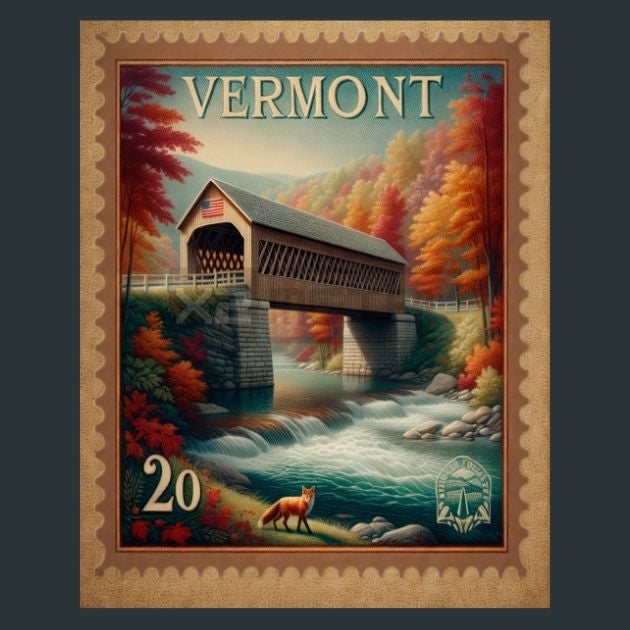 Vermonth-Stamp-Metal-Prints