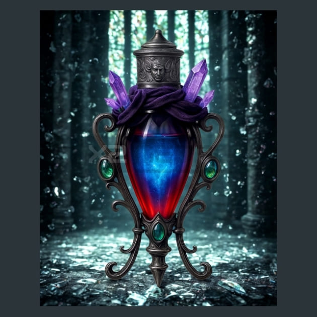 Vial-Gothic Alchemy Metal Wall Art and Desktop Mouse Pad by X2Metal