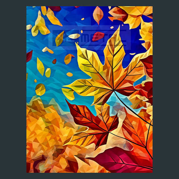 Vibrant Autumn Leaves Metal Wall Art and Desktop Mouse Pad by X2Metal