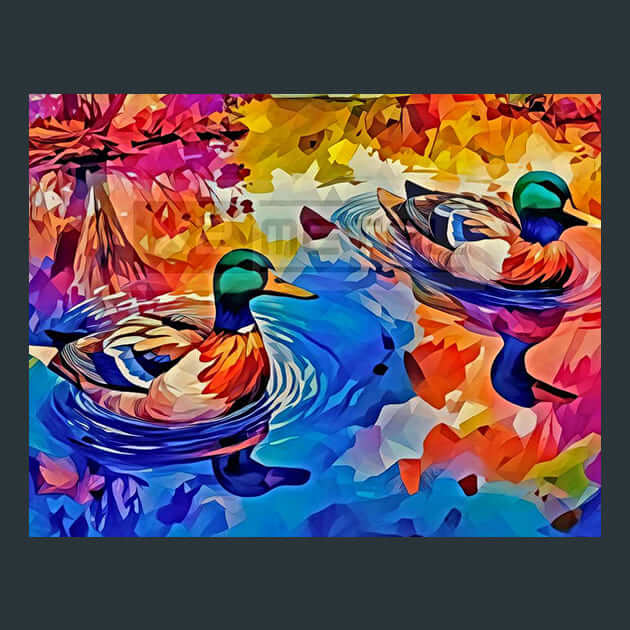 Vibrant Ducks Metal Prints Wall Art by X2Metal