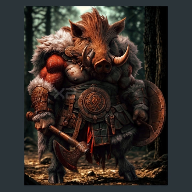 Viking Boar Warriors - Alpha Animals Metal Wall Art and Desktop Mouse Pad by X2Metal
