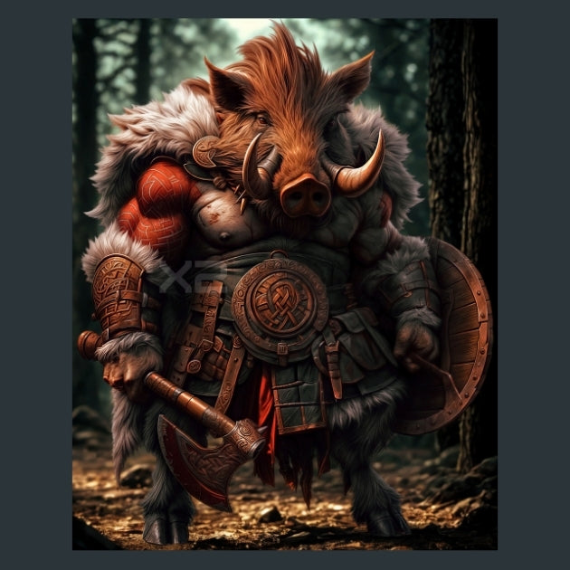 Viking Boar Warriors - Alpha Animals Metal Wall Art and Desktop Mouse Pad by X2Metal