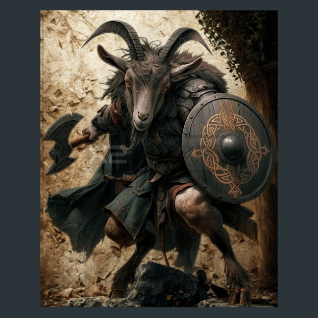 Viking Goat Warriors - Alpha Animals Metal Wall Art and Desktop Mouse Pad by X2Metal