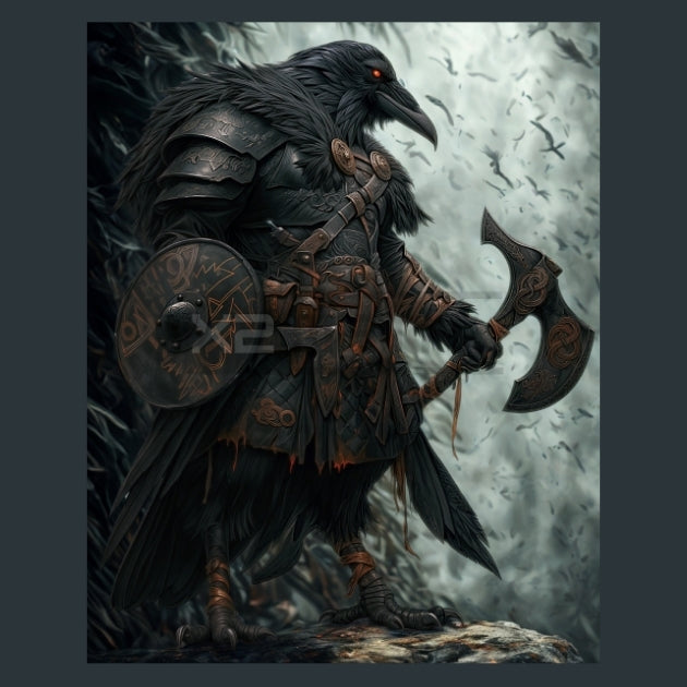 Viking Raven Warriors - Alpha Animals Metal Wall Art and Desktop Mouse Pad by X2Metal