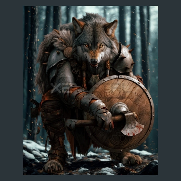 Viking Wolf Warriors - Alpha Animals Metal Wall Art and Desktop Mouse Pad by X2Metal