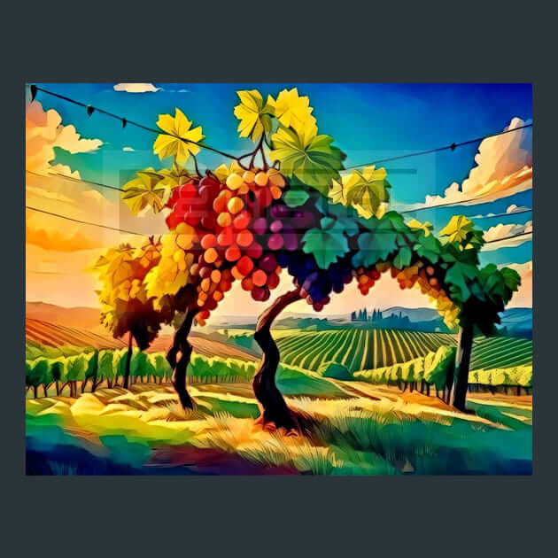 Vineyard Splendor Metal Wall Art and Desktop Mouse Pad by X2Metal
