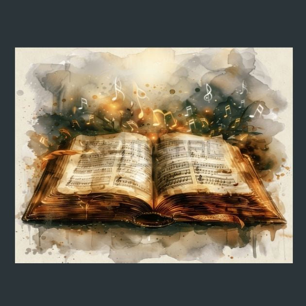 Vintage-Book-Music-Notes-2-Metal-Prints