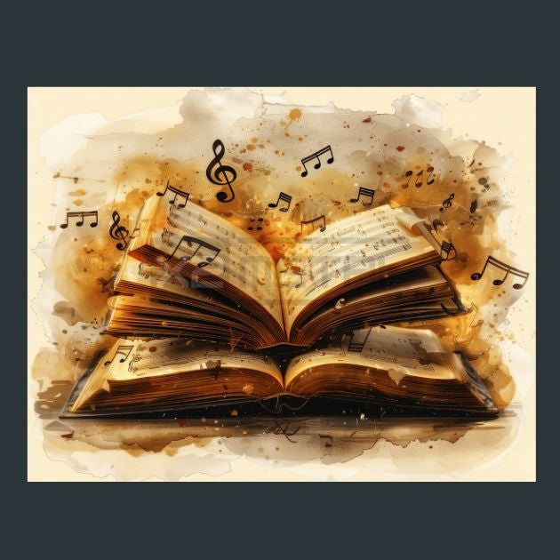 Vintage-Book-Music-Notes-3-Metal-Prints