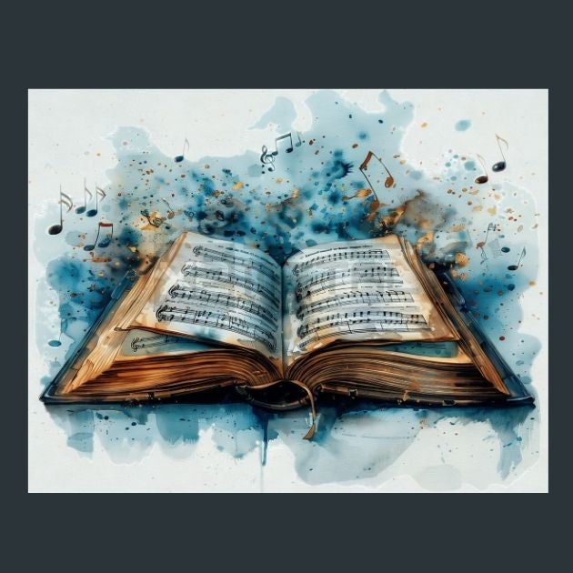 Vintage-Book-Music-Notes-4-Metal-Prints