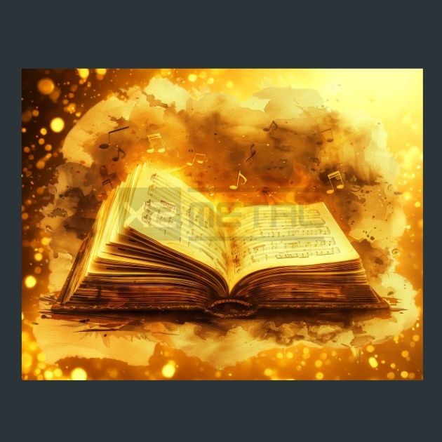 Vintage-Book-Music-Notes-9-Metal-Prints