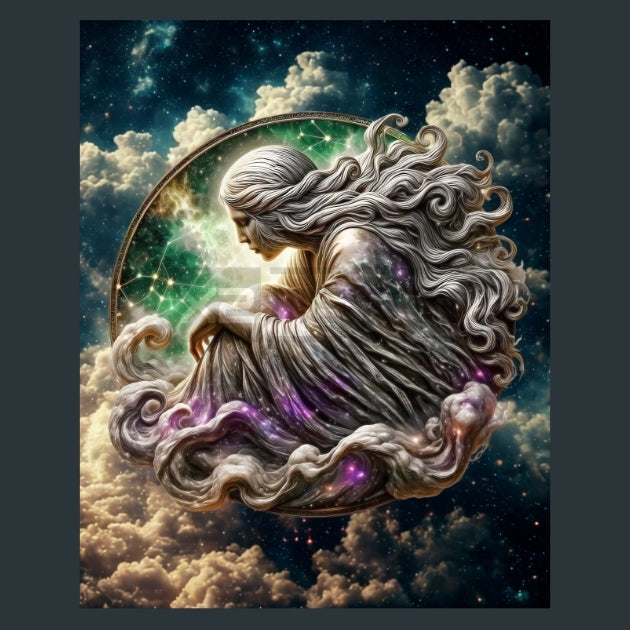 Virgo-Celestial-Zodiac-Signs Metal Wall Art and Desktop Mouse Pad by X2Metal