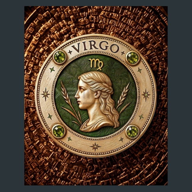 Virgo-Zodiac-Renaissance-Western Metal Wall Art and Desktop Mouse Pad by X2Metal