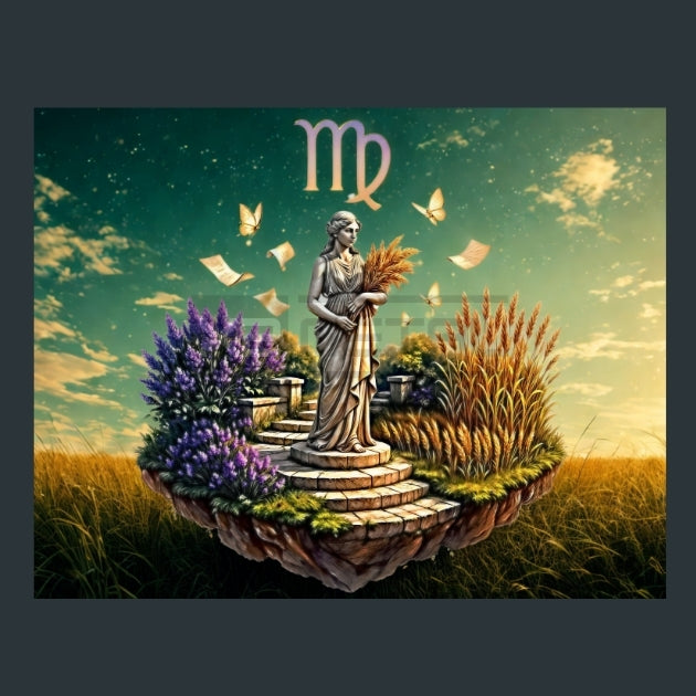 Virgo-Zodiac-Signs-Floating Metal Wall Art and Desktop Mouse Pad by X2Metal