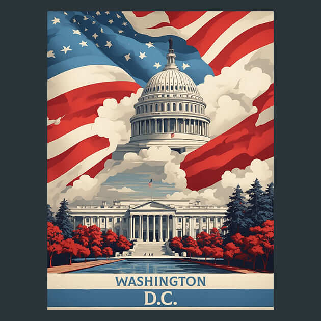 Washington DC Metal Wall Art and Desktop Mouse Pad by X2Metal