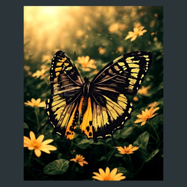 Watercolor Butterfly 1 Metal Wall Art and Desktop Mouse Pad by X2Metal