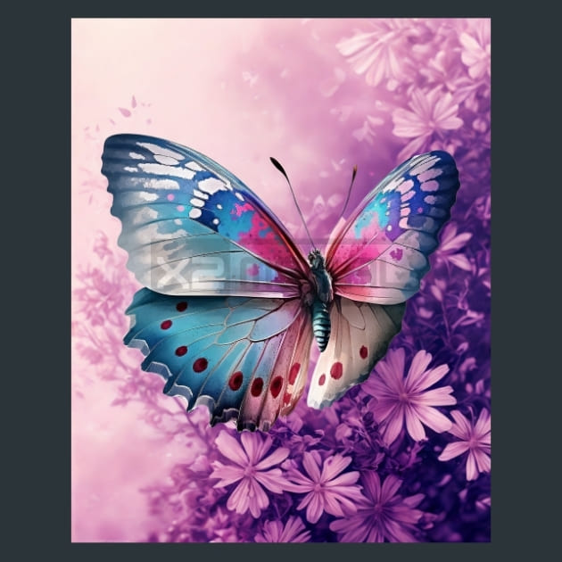 Watercolor Butterfly 12 Metal Wall Art and Desktop Mouse Pad by X2Metal