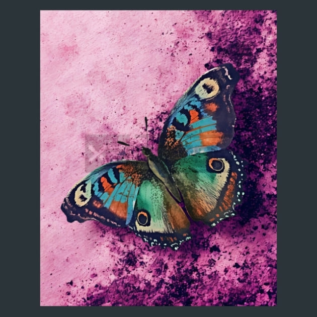Watercolor Butterfly 14 Metal Wall Art and Desktop Mouse Pad by X2Metal